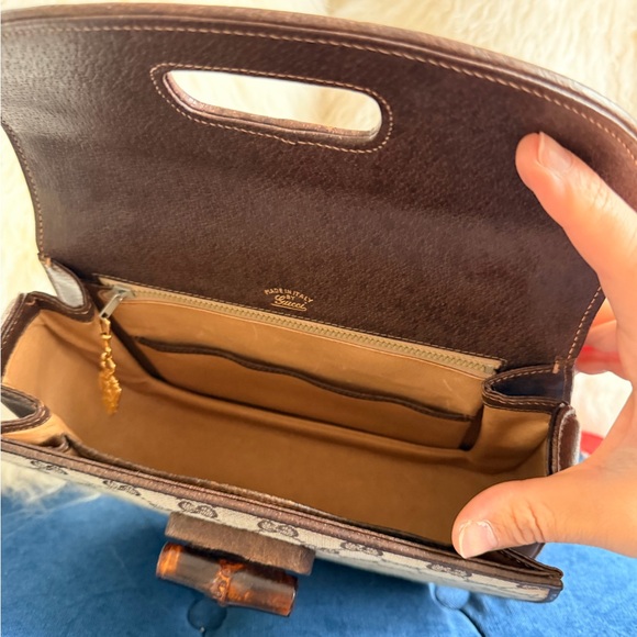 Gucci Beige and Brown Bamboo Handle Bag - Picture 9 of 9